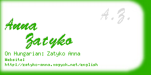 anna zatyko business card